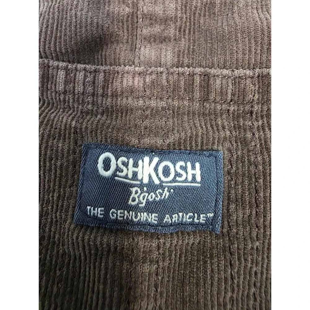 OSHKOSH B'GOSH Boys Corduroy Overalls 18M Plaid Lined Preppy Classic / B67